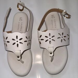 NWT LC Lauren Conrad Jarrah Women's Floral Thong Sling Back Sandals Size 5
